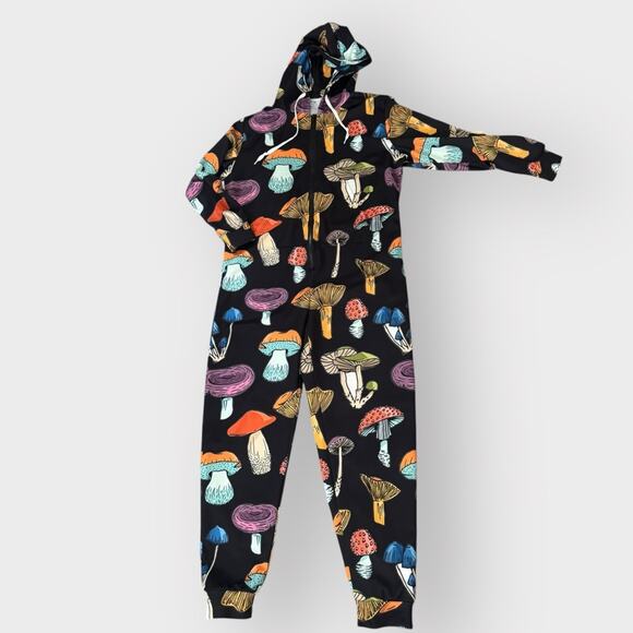 Unisex Jumpsuit Onesie Tracksuit With Mushroom Shroom Print, Medium - Picture 2 of 10